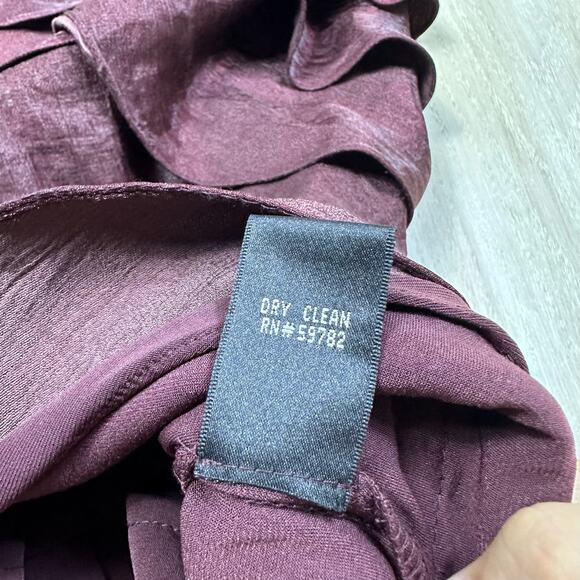 Adrianna Papell Taffeta Shutter Iridescent V-Neck Pleated Ruffle Sheath Dress 6 - Picture 15 of 16